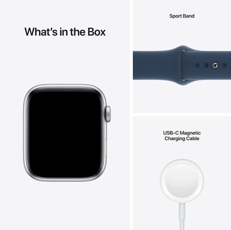 (Newly Sealed Box) Apple Watch SE 2021 40mm or 44mm (GPS) Silver Aluminum Case with New Abyss Blue Sport Band (Model A2352) - Super Savings Technologies Co.,LTD (Newly Sealed Box) Apple Watch SE 2021 40mm or 44mm (GPS) Silver Aluminum Case with New Abyss Blue Sport Band (Model A2352) - Super Savings Technologies Co.,LTD